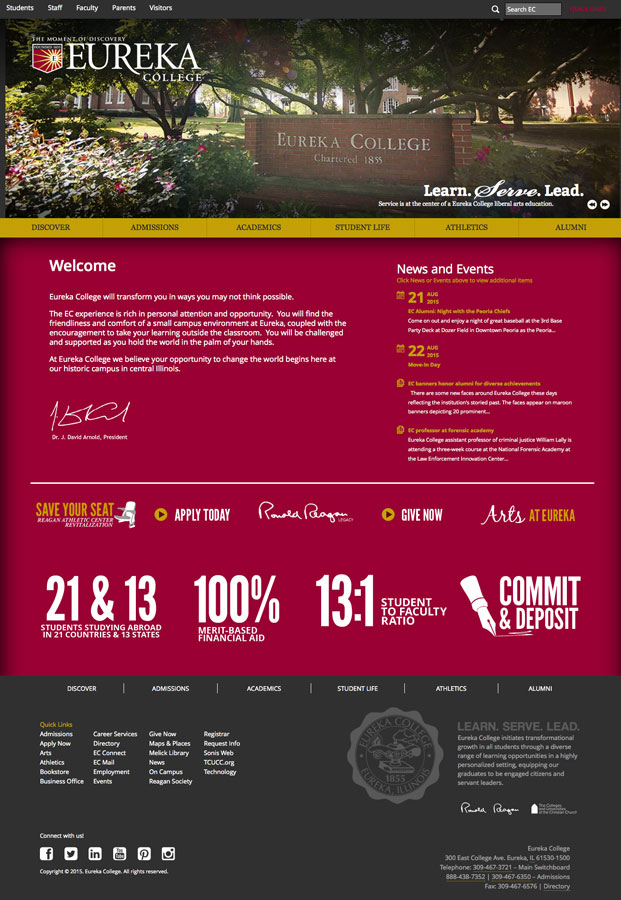 Eureka College website